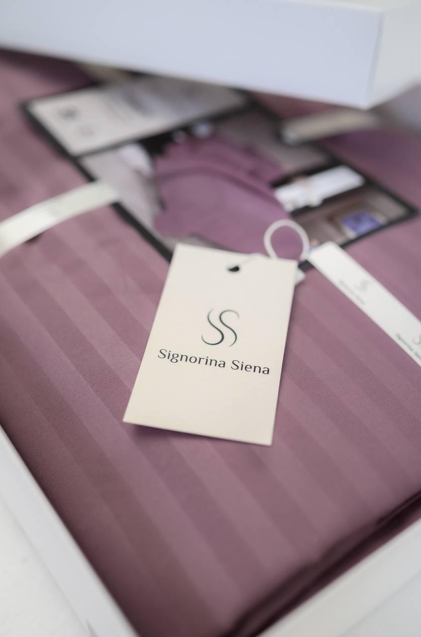 Комплект постільної білизни Signorina Siena зі страйп-сатину сімейний 50х70 см/70х70 см Пильна троянда (0020S) - фото 2