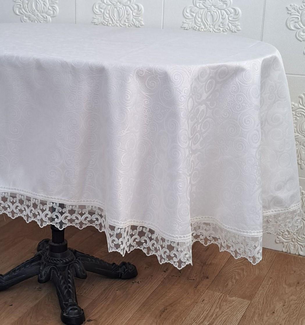 Скатерть с кружевом Masali Model 515 160x220 см ovale Cream (CN22400)