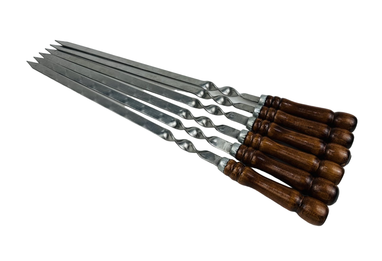 Набор шампуров для люля-кебаб с колпачком Кизляр 6 шт. из нержавеющей стали (2-10-SH-3107)