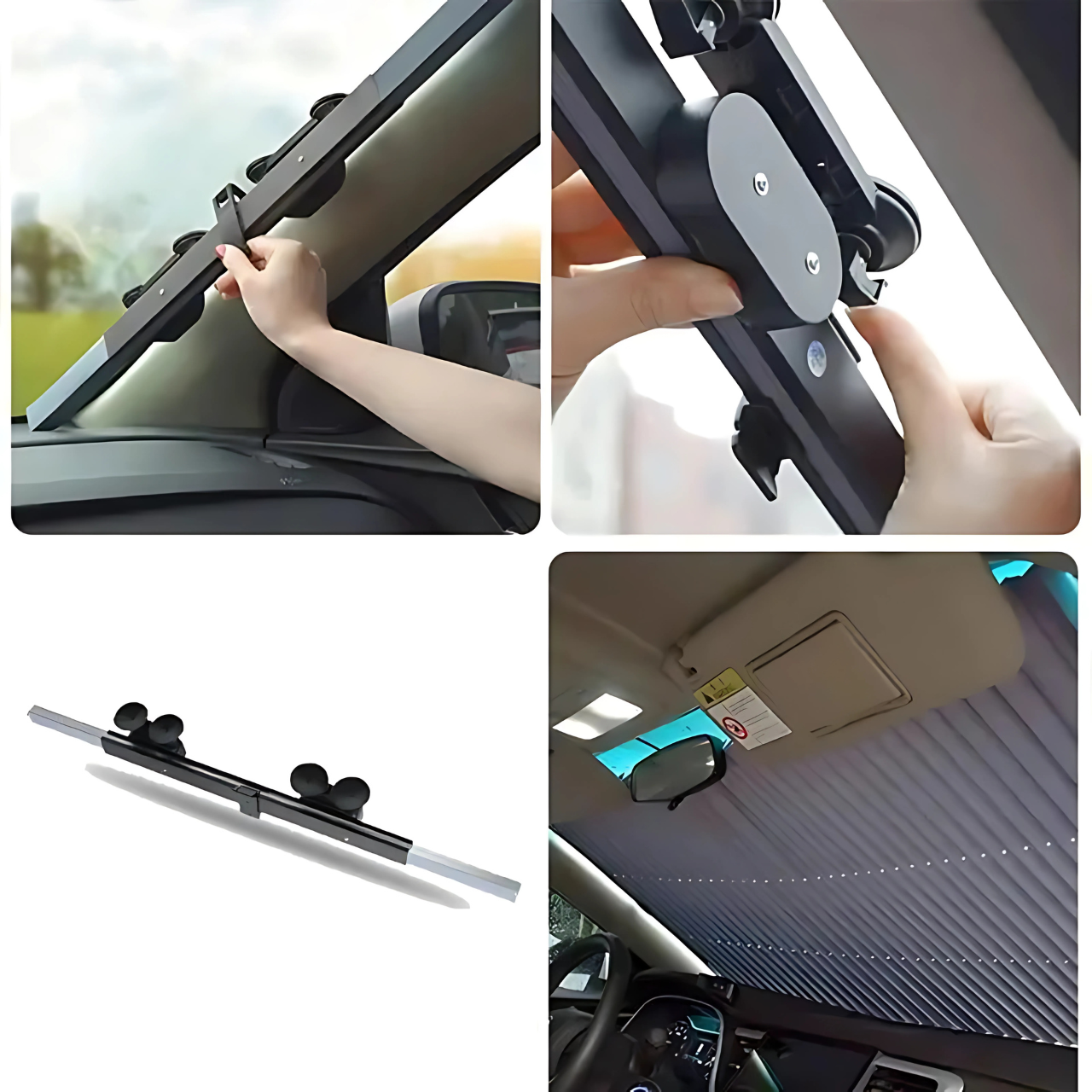 Шторка-жалюзі автомобільна сонцезахисна для лобового скла 45х120 см Сірий (4338579958) - фото 9 Шторка-жалюзі автомобільна сонцезахисна для лобового скла 45х120 см Сірий (4338579958) - фото 9