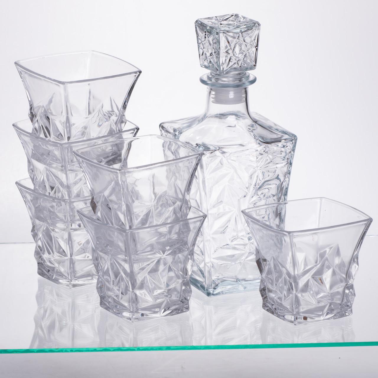 Набір графин для напоїв із товстого скла та склянки 6 шт. Прозорий (64486-26) Набір графин для напоїв із товстого скла та склянки 6 шт. Прозорий (64486-26)