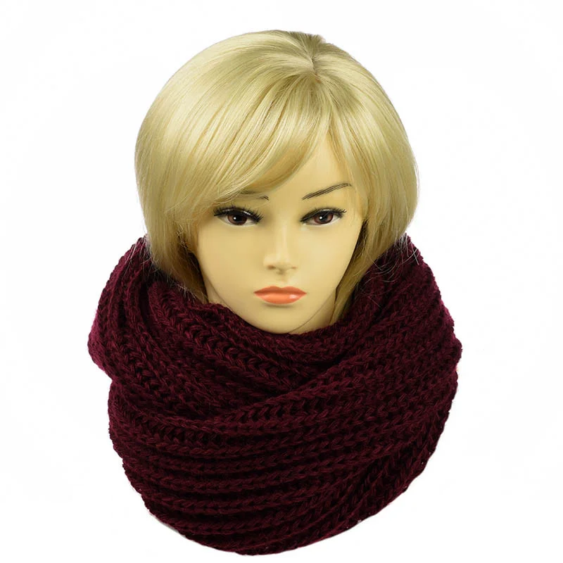 Женский шарф-хомут Английская резинка Бордовый
