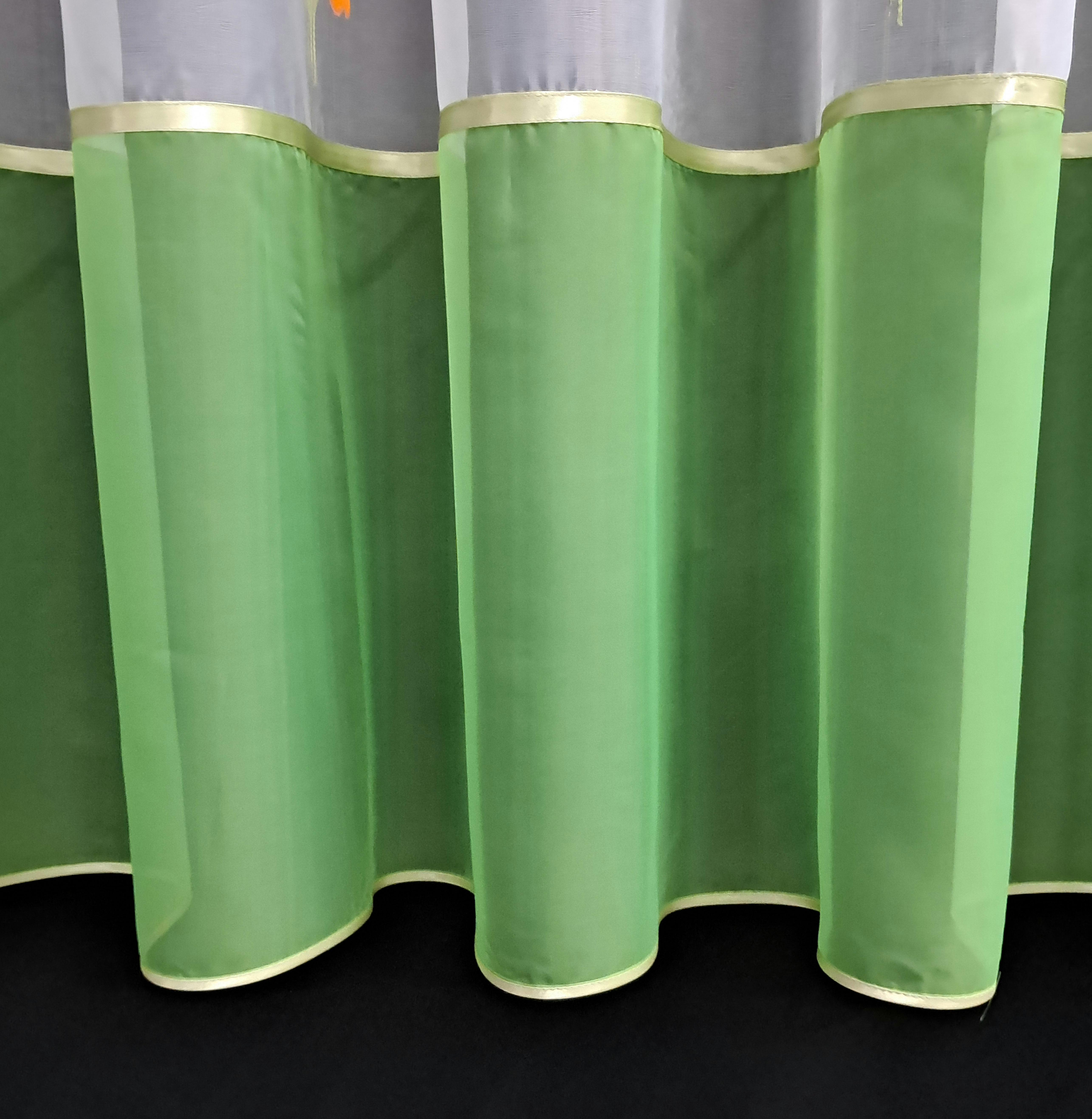 Гардина из шифона 170х400 см Белый/Зеленый (1247.1) - фото 4