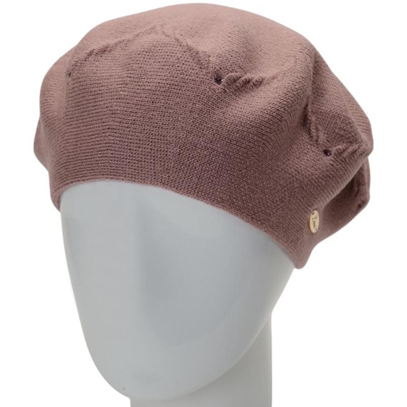 Берет женский двойной Lirus Алана универсальный Пудровый (276152)