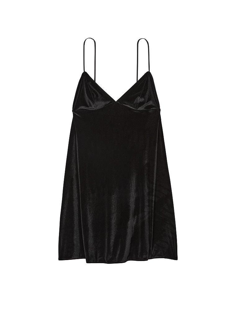 Нічна сорочка Victoria's Secret Velvet Slip Dress велюрова XS Чорний (2018591357) - фото 3