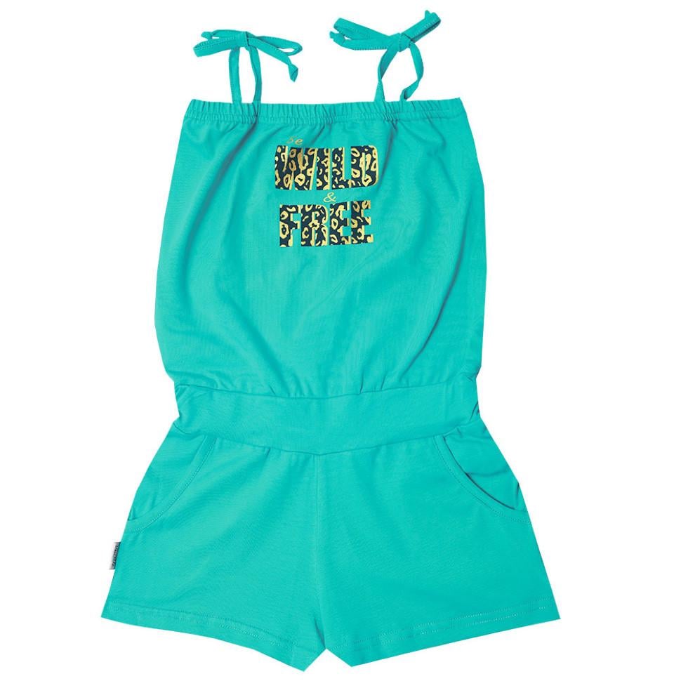 Полукомбинезон детский хлопковый на завязках для девочки Gabbi Путешествие 122 см Ментоловый (11746) Полукомбинезон детский хлопковый на завязках для девочки Gabbi Путешествие 122 см Ментоловый (11746)