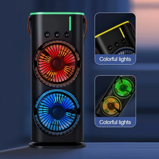 Вентилятор с водой от USB Fan FH-666 LED подсветка 3 скорости Черный - фото 3