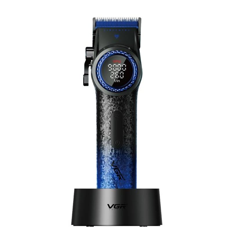 Машинка для стрижки VGR V-001 акумуляторна LED дисплей Blue (tf7534)