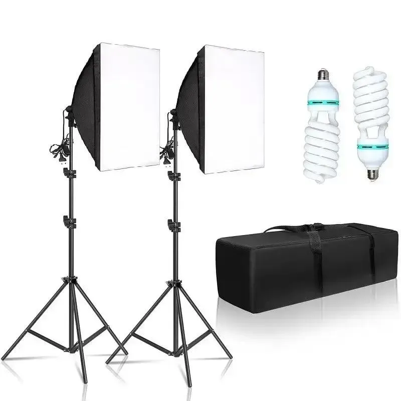 Набір постійного студійного світла комплект софтбоксів для фото-відео студії з чохлом та стійками 2 м