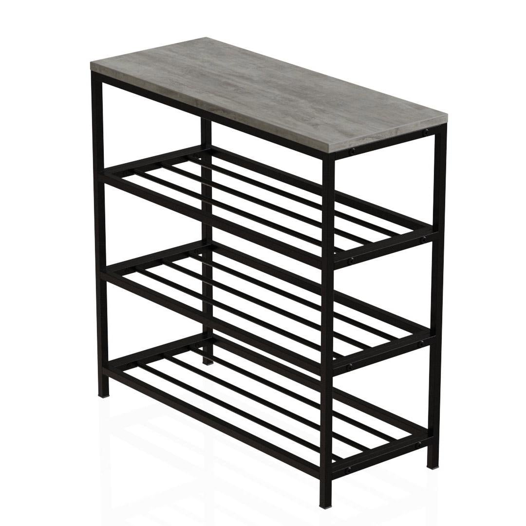 Полиця для взуття Ferrum-decor Слайм 3 метал/ДСП 16 мм 635x630x260 мм Чорний/Бетон (FRD-106838) Полиця для взуття Ferrum-decor Слайм 3 метал/ДСП 16 мм 635x630x260 мм Чорний/Бетон (FRD-106838)