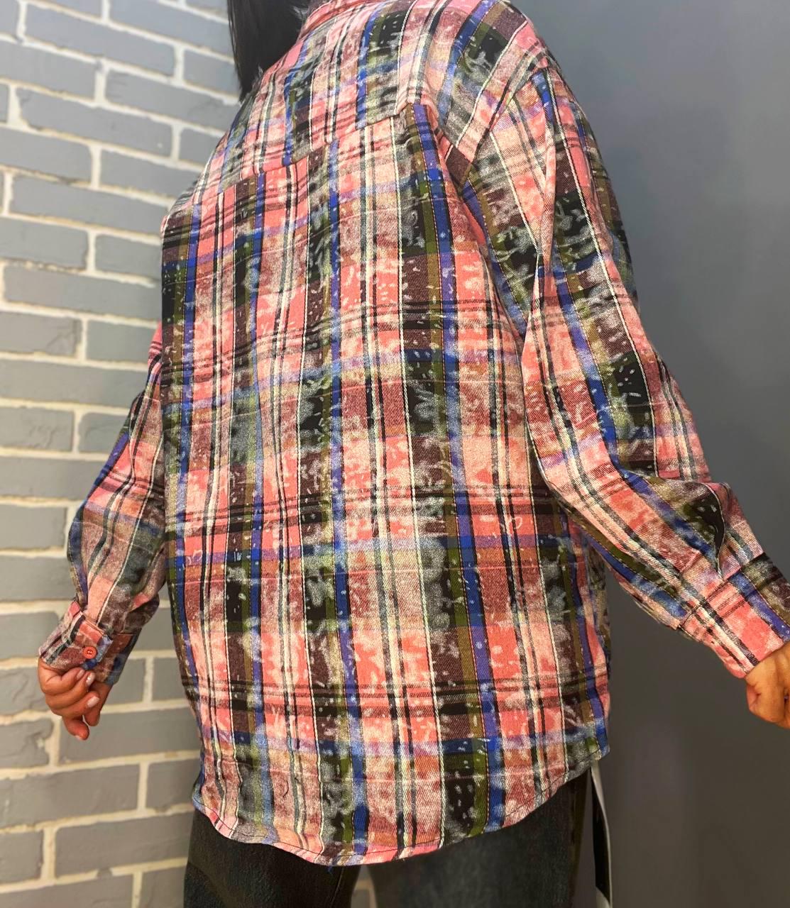 Сорочка жіноча A-N 2775 картата варена в клітинку оверсайз коттон OS Рожевий (2906) - фото 8 Сорочка жіноча A-N 2775 картата варена в клітинку оверсайз коттон OS Рожевий (2906) - фото 8