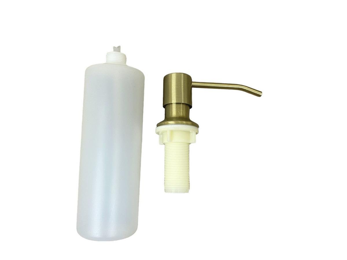 Дозатор для жидкого мыла врезной для кухонной мойки 350 мл Золотистый (1352) - фото 2 Дозатор для жидкого мыла врезной для кухонной мойки 350 мл Золотистый (1352) - фото 2