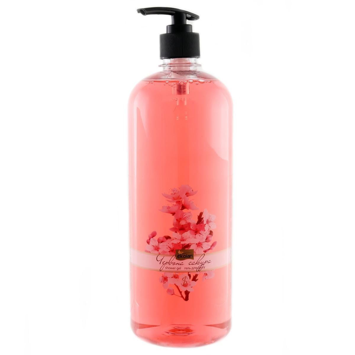 Гель для душа Ekolan Красный Сакура с дозатором 1000 мл