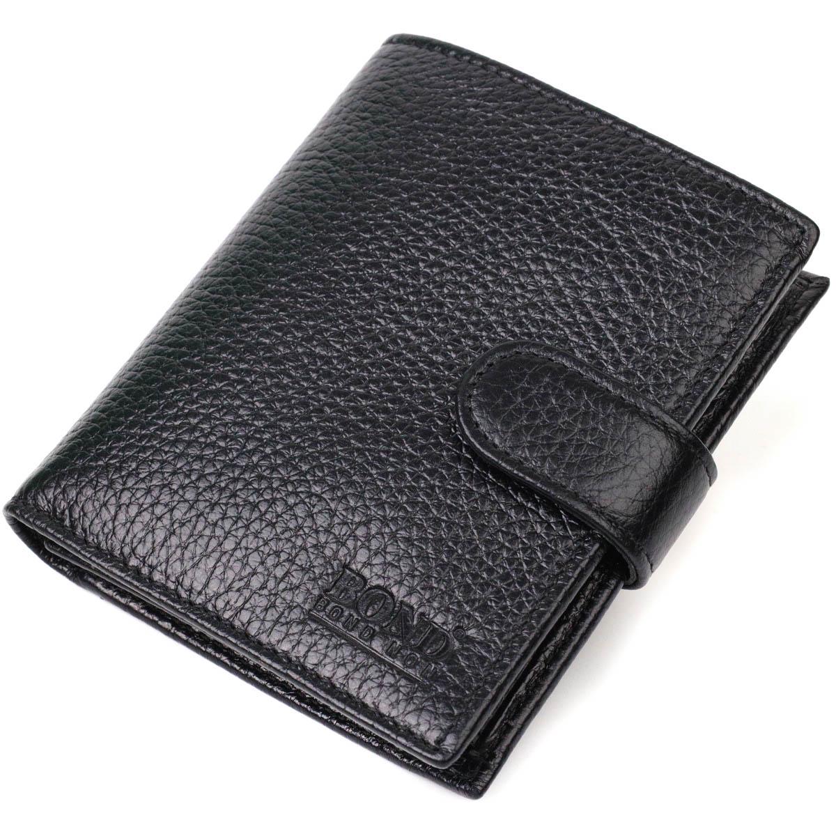 Кошелек мужской Bond-Wallet 22005 из натуральной кожи флотар Черный