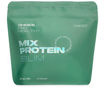 Коктейль низькокалорійний Choice Mix Protein SLIM PRO HEALTHY поживний 405 г/15 порцій (BAD002)