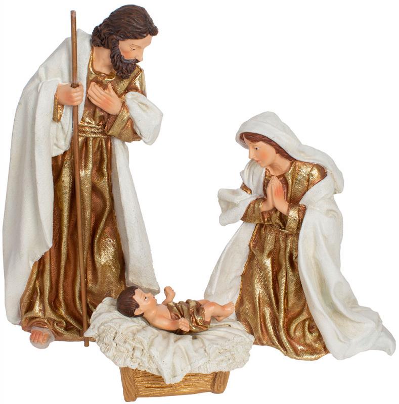 Композиция рождественская Вертеп 3 штсм 30 см Золотой