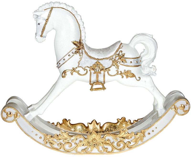 Статуэтка декоративная Лошадка-качалка 59х12,7х47,6 см White/Gold