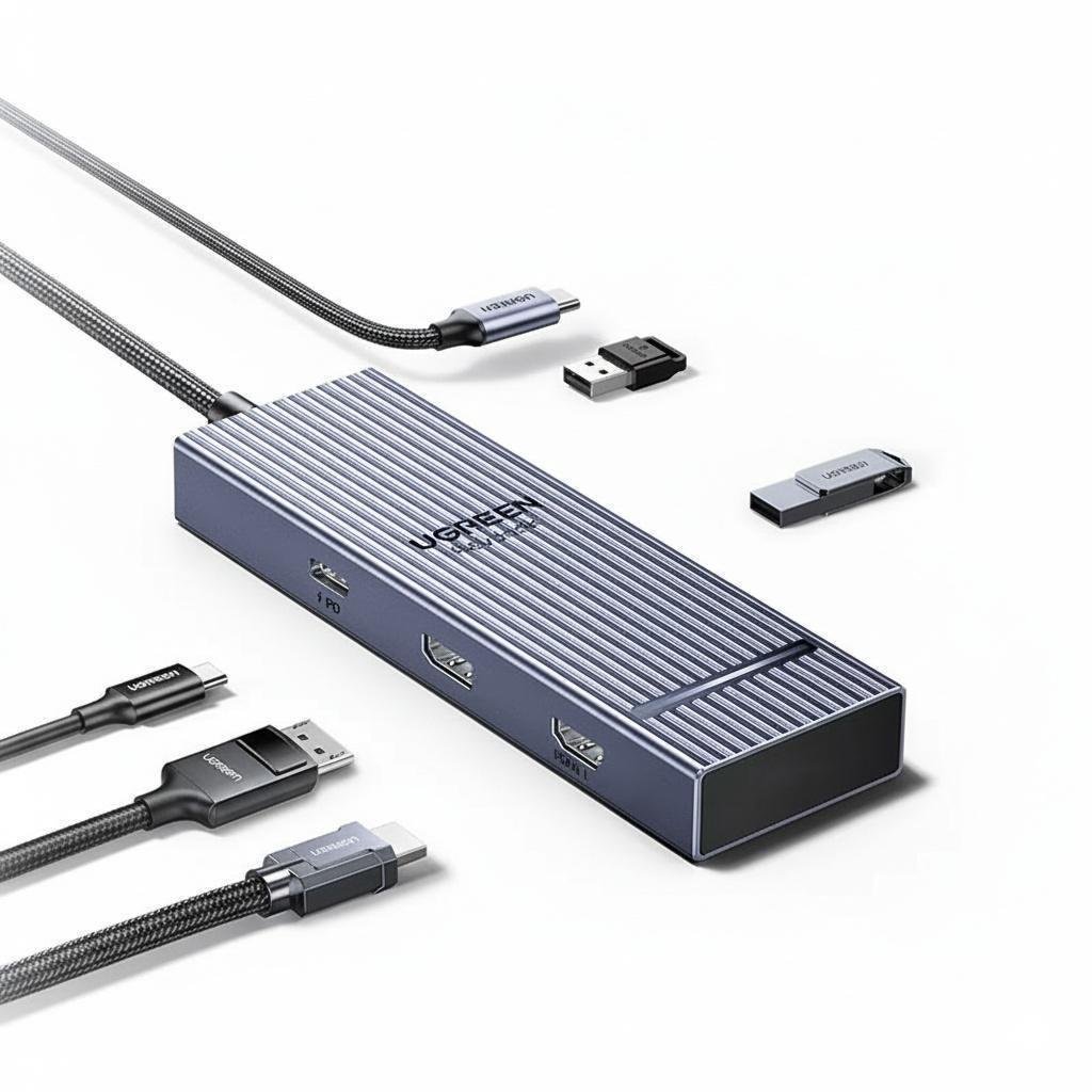 Хаб USB-C Ugreen 30 см 8K 30Hz HDMI Темно-сірий (55610) Хаб USB-C Ugreen 30 см 8K 30Hz HDMI Темно-сірий (55610)