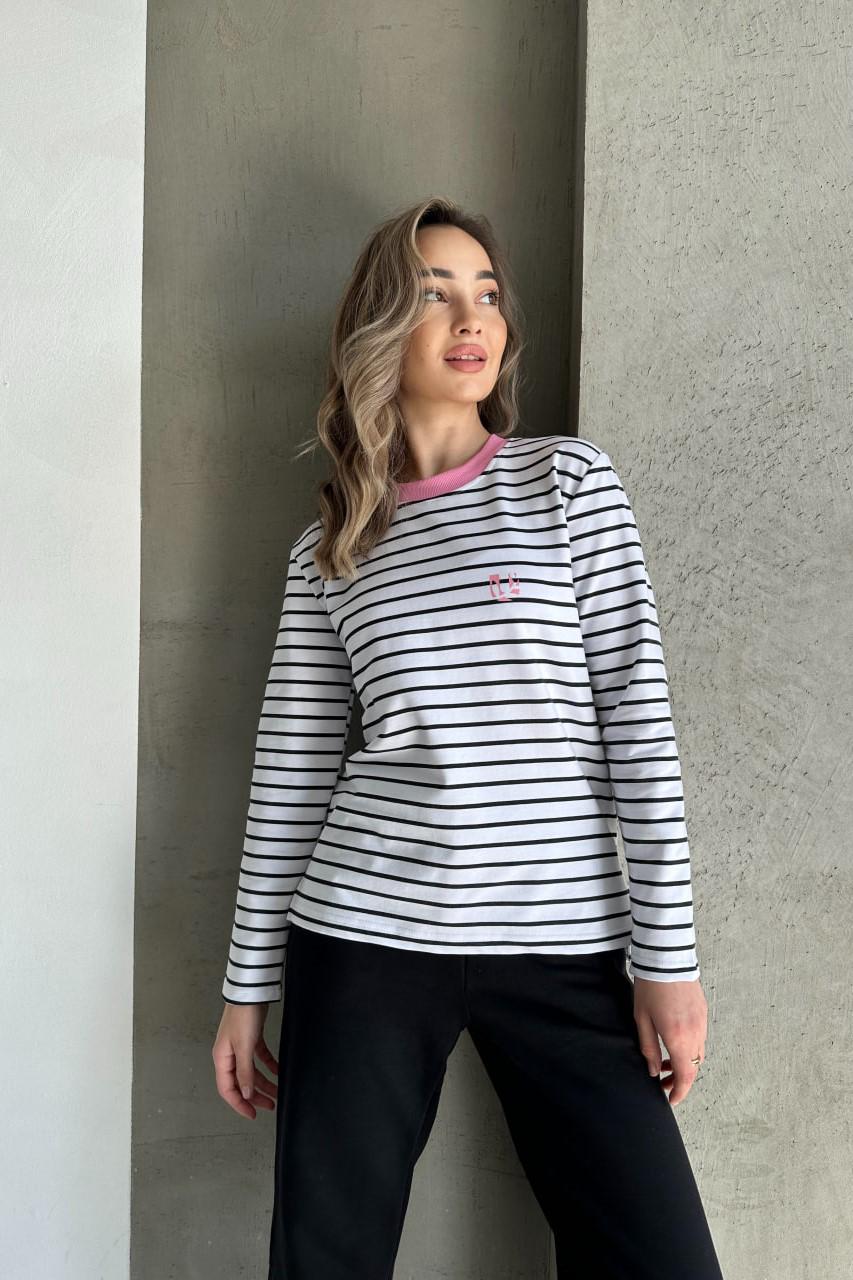 Світшот жіночий М153.2 M Чорно-білий/Рожевий (81-1-61) Світшот жіночий М153.2 M Чорно-білий/Рожевий (81-1-61)