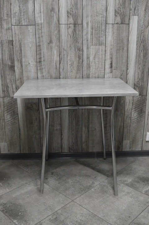 Обідній стіл 60х80х75 см Світлий бетон/Хром (28374407)