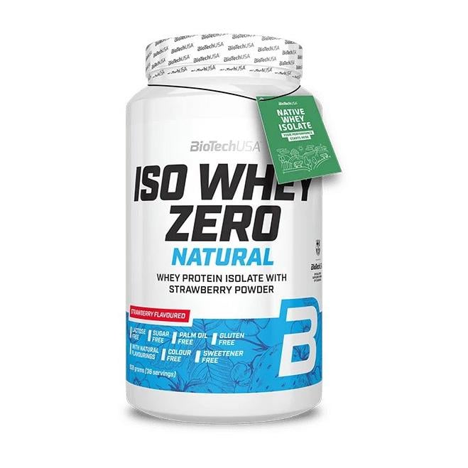 Изолят сывороточный без подсластителей BioTech Iso Whey Zero Natural 908 г Клубника Изолят сывороточный без подсластителей BioTech Iso Whey Zero Natural 908 г Клубника