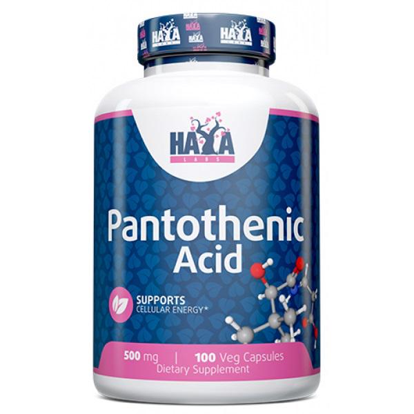 Кислота пантотеновая Haya Labs Pantothenic Acid 500 мг 100 веганских капсул (000020342)