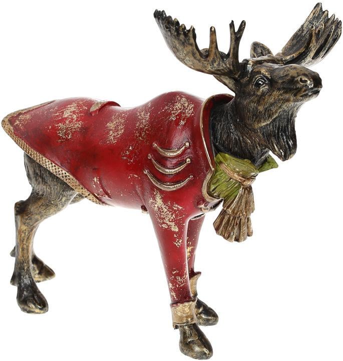 Статуэтка декоративная Лось в красном пиджаке 30х15,5х27 см