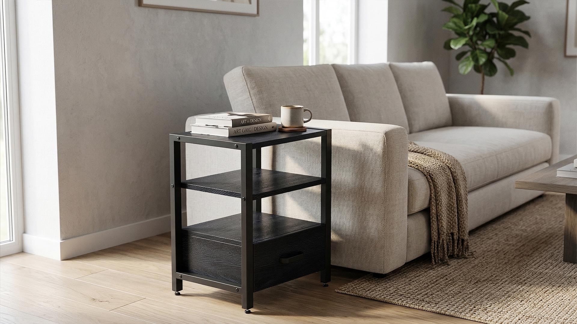 Тумба универсальная Ferrum-decor Вивьен ДСП 16 мм 1/1 50x41x40 Черный/Каштан Арвадонна (FRD-107806)