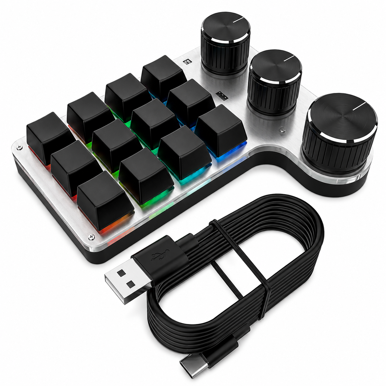 Клавиатура программирована RGB на 12 клавиш и 3 энкодера 15 кнопок BT (1012-188-00) Клавиатура программирована RGB на 12 клавиш и 3 энкодера 15 кнопок BT (1012-188-00)