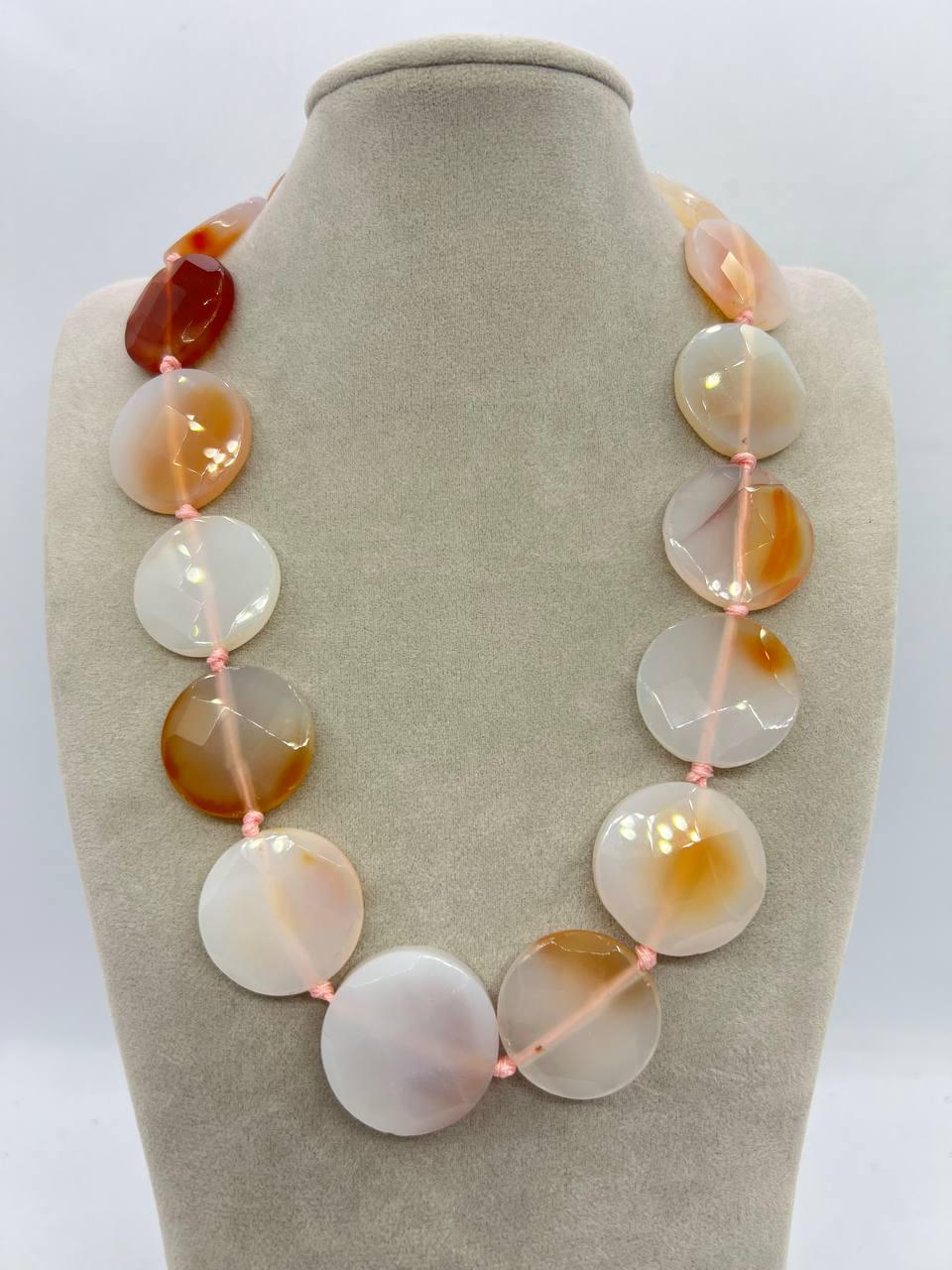 Бусы агат 48 см Коричневый (11849)