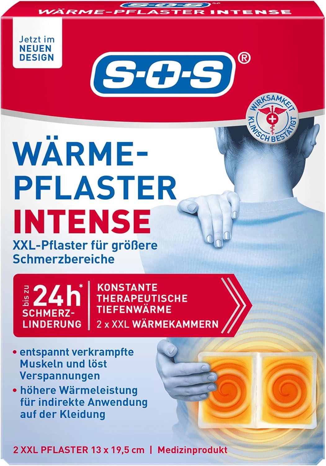 Пластырь согревающий SOS Intense Heat Plasters XXL экстрасильный 2 шт. (748)
