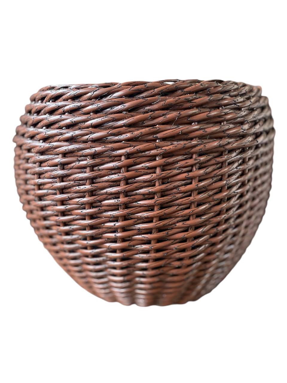 Кашпо три хвилі ротангу 12 л Вишя в шоколаді (3в2025л)