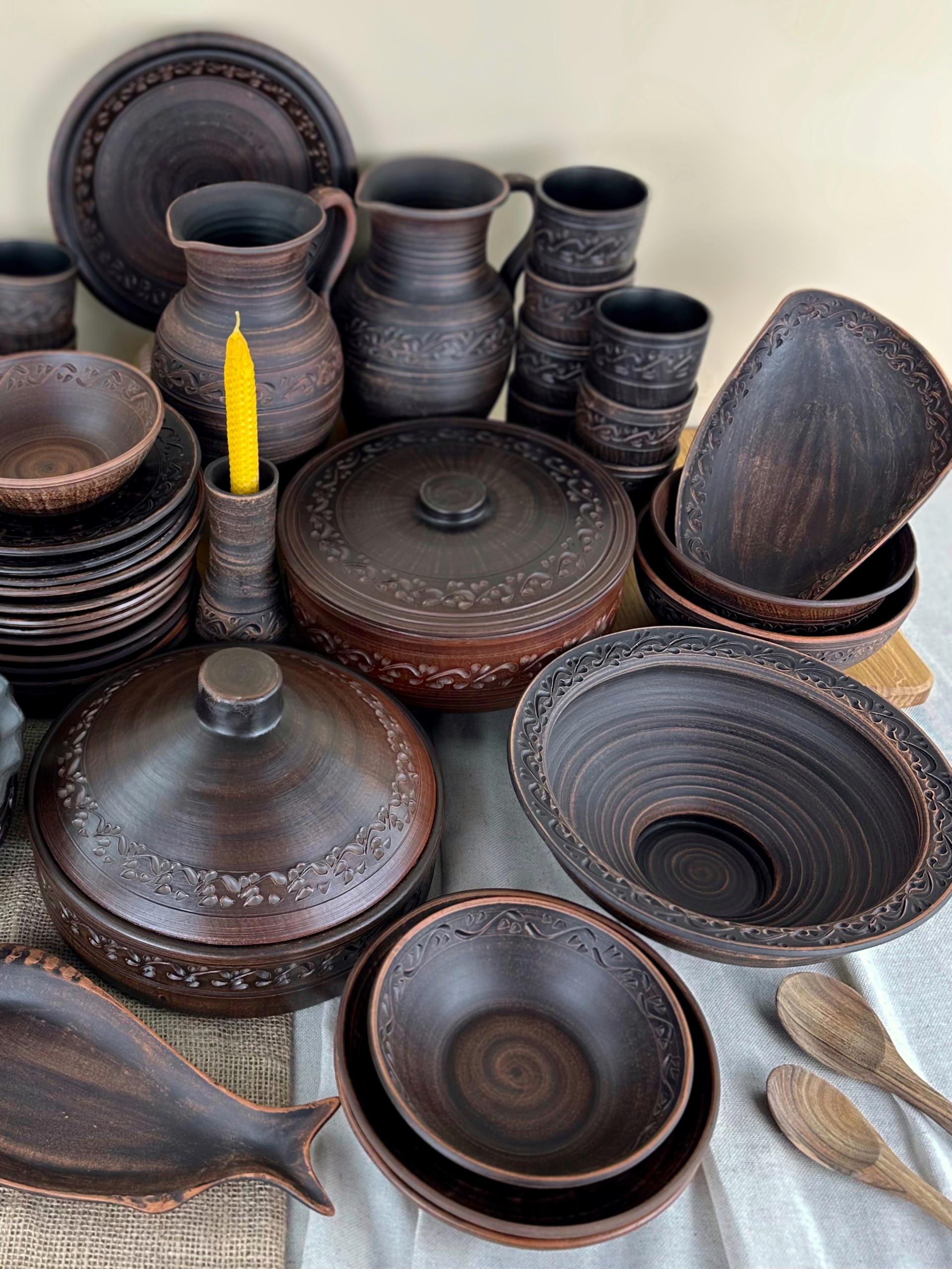 Набор керамической глиняной посуды Рождественский На Святвечер на 12 человек декор (3128-7) - фото 7 Набор керамической глиняной посуды Рождественский На Святвечер на 12 человек декор (3128-7) - фото 7