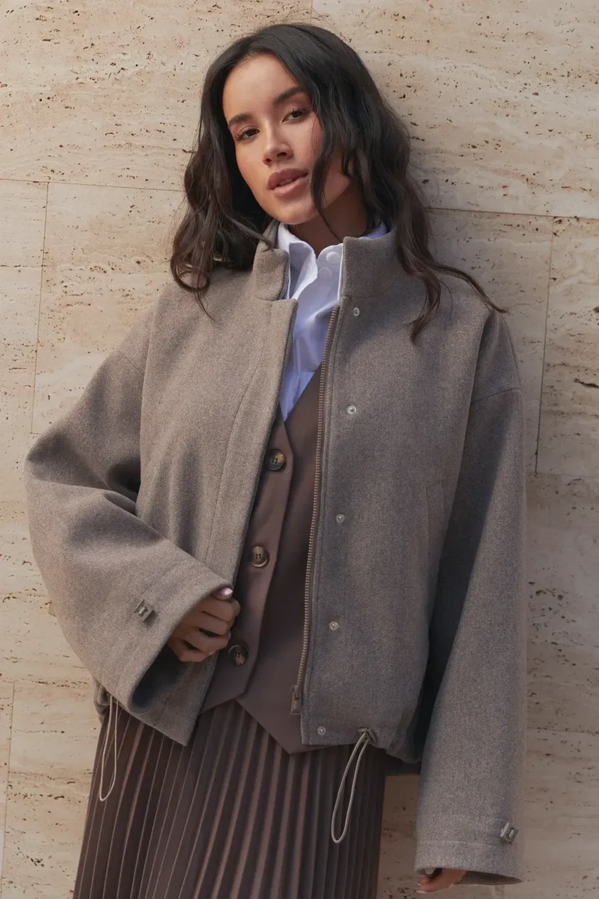 Пальто жіноче укорочене Seventeen XXL-3XL Коричневий (2701145554) Пальто жіноче укорочене Seventeen XXL-3XL Коричневий (2701145554)