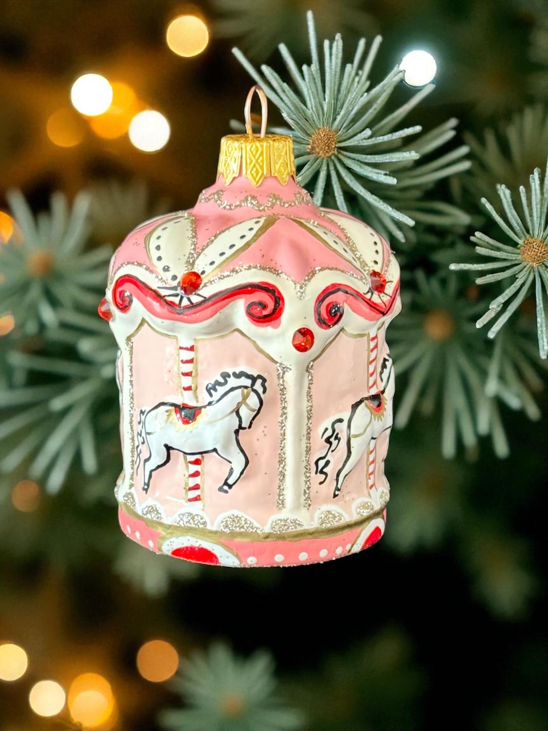 Іграшка на ялинку Карусель зі скла (F-227-3) Іграшка на ялинку Карусель зі скла (F-227-3)