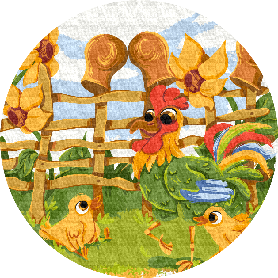 Картина по номерам Brushme Петушки 30 см (RC00059M)