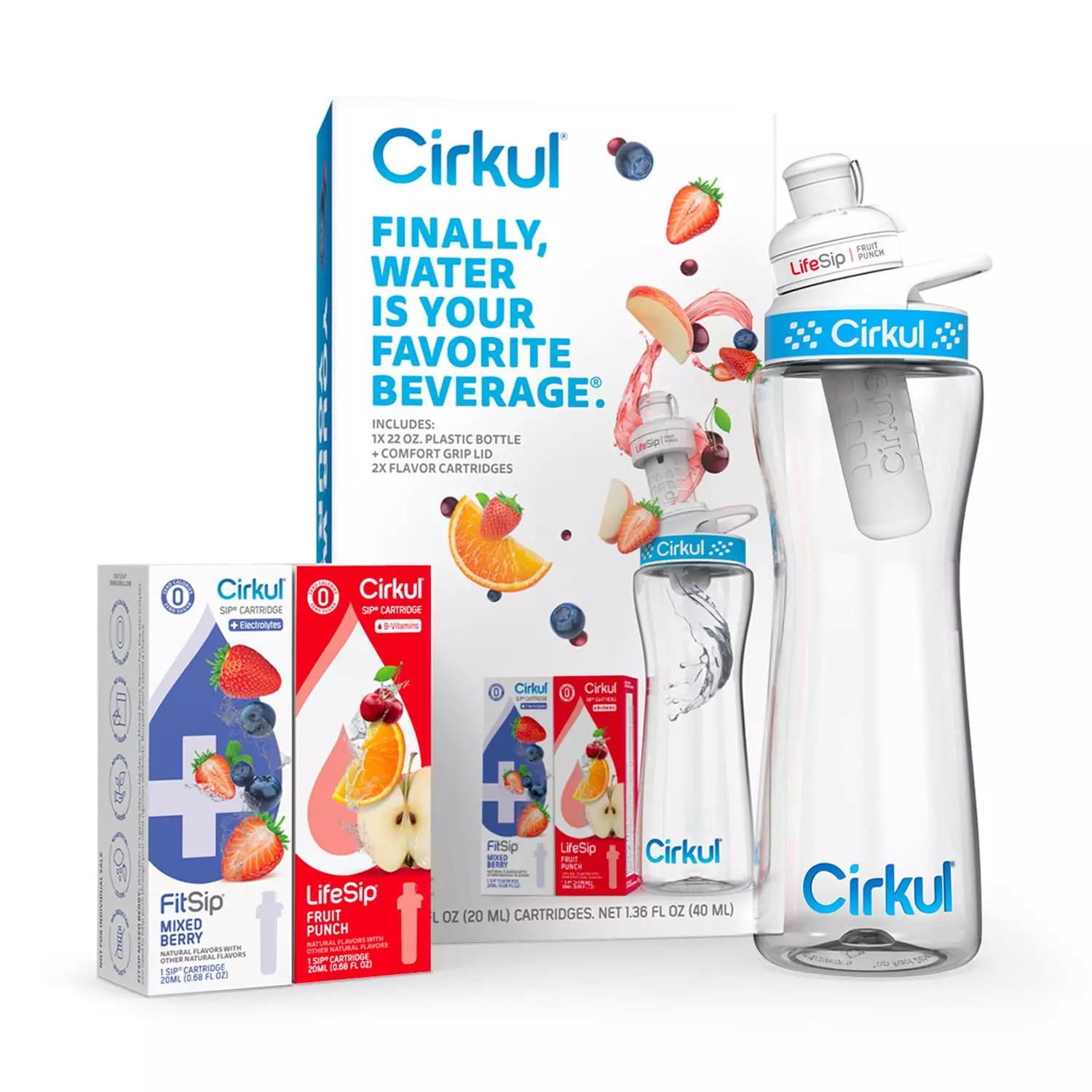 Бутылка Cirkul Starter Kit бутылка 650 мл с 2 вкусами (40947)