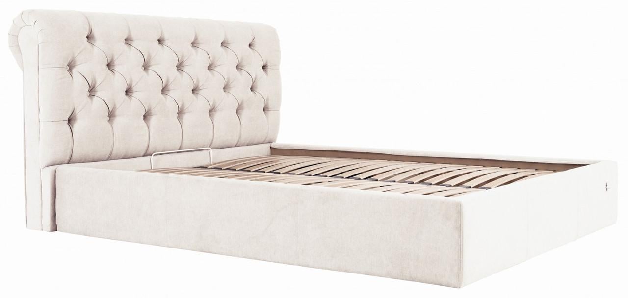 Кровать двуспальная London Comfort Мисти с подъемным механизмом и нишей для белья 160х190 см Бежевый