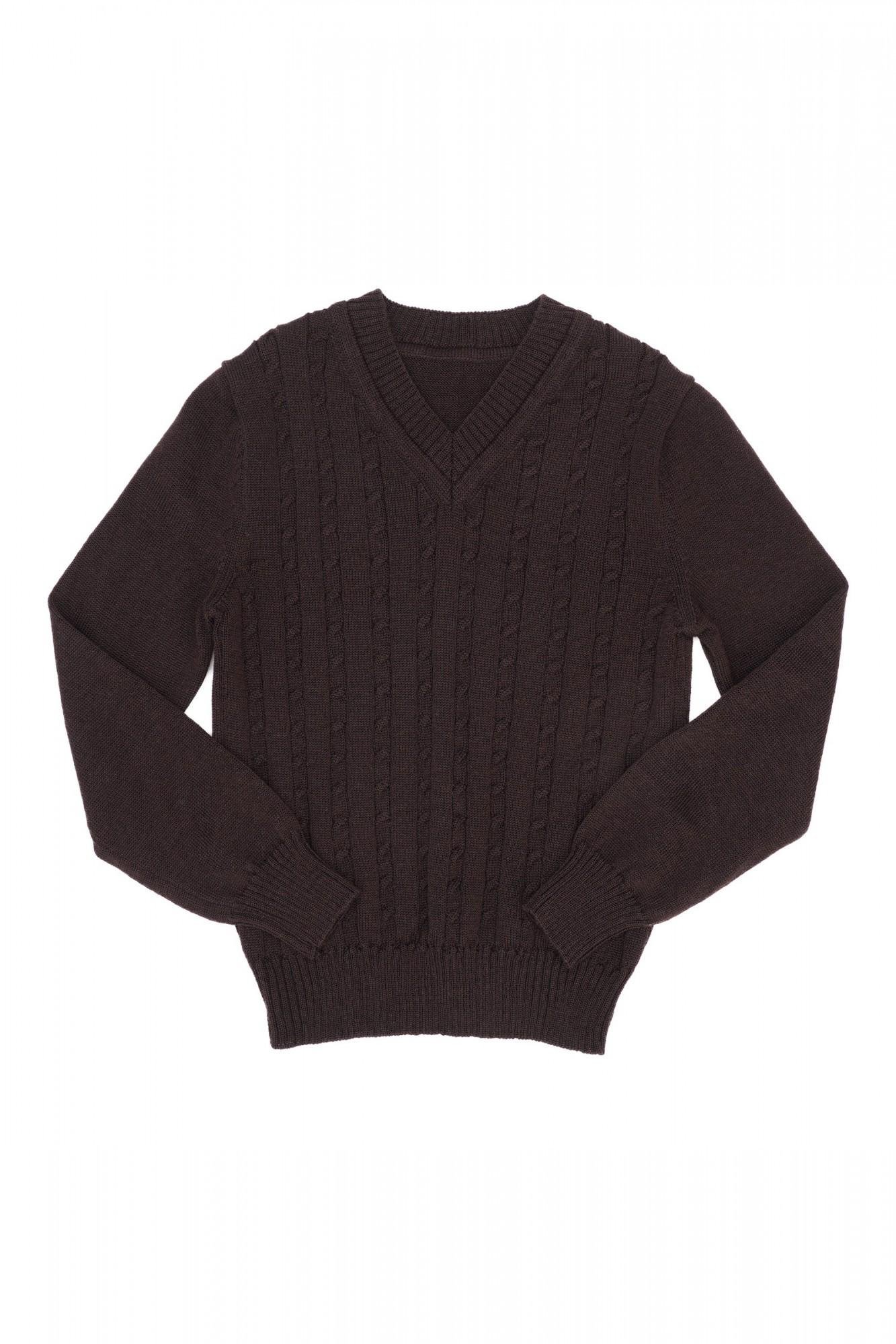 Джемпер из шерсти София 140-146 см Коричневый (624-2)