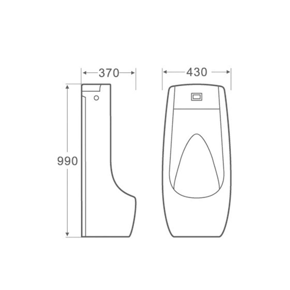 Писсуар напольный Qtap Scorpio QT1488101HW с ИК-датчиком автоматического смыва 430х370х990 мм White (FRRS00051930) - фото 2