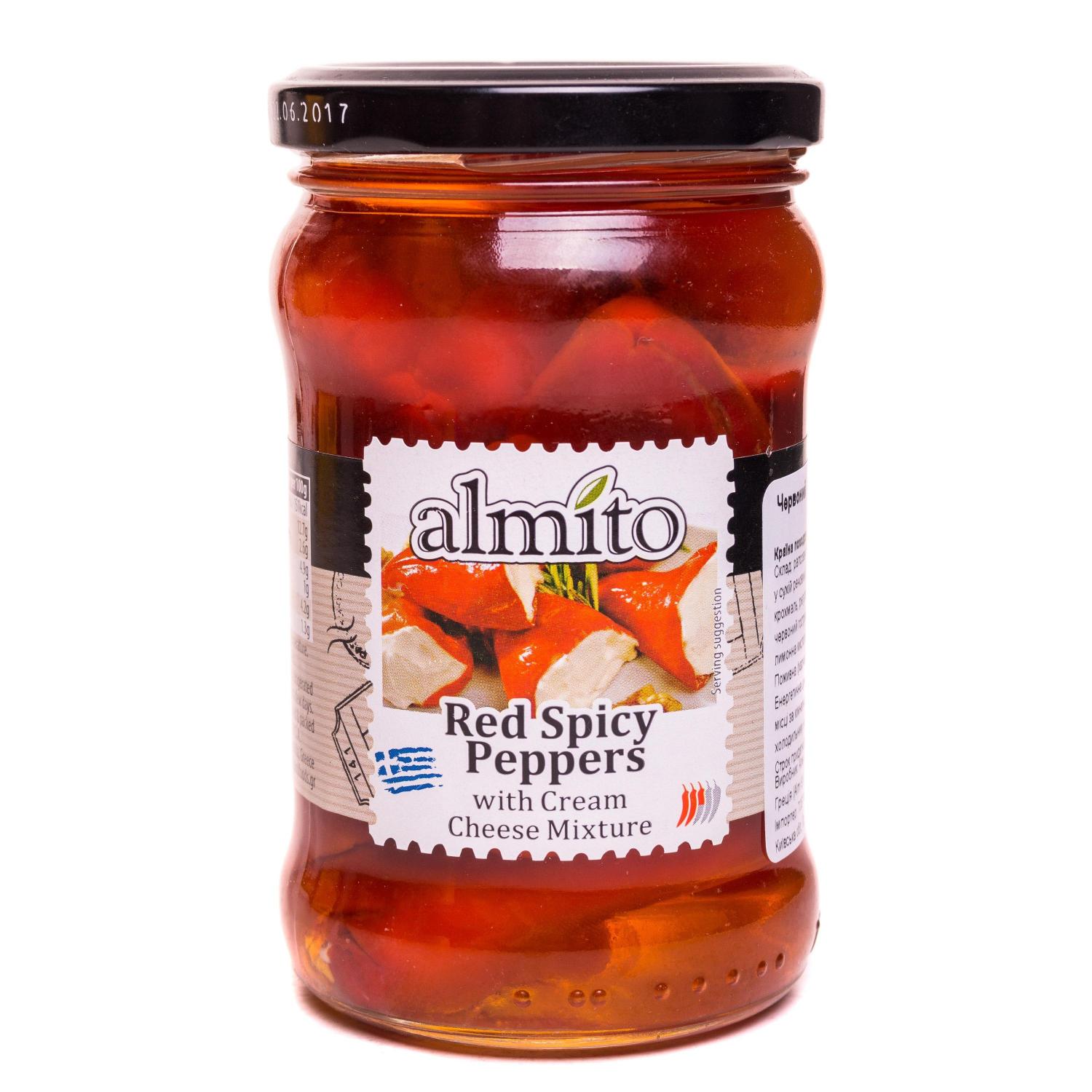 Перец черри Almito Red Spicy Peppers пикантный фаршированный сыром 280 г (20006583) - фото 1