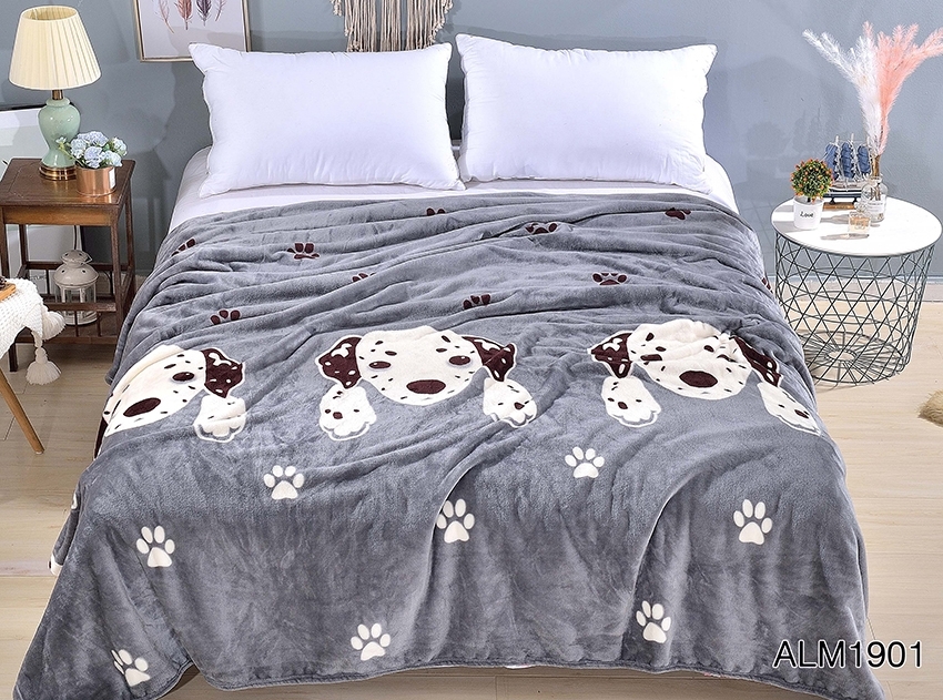 Плед TAGtextil велсофт Собачки 200х220 см (ALM1901)