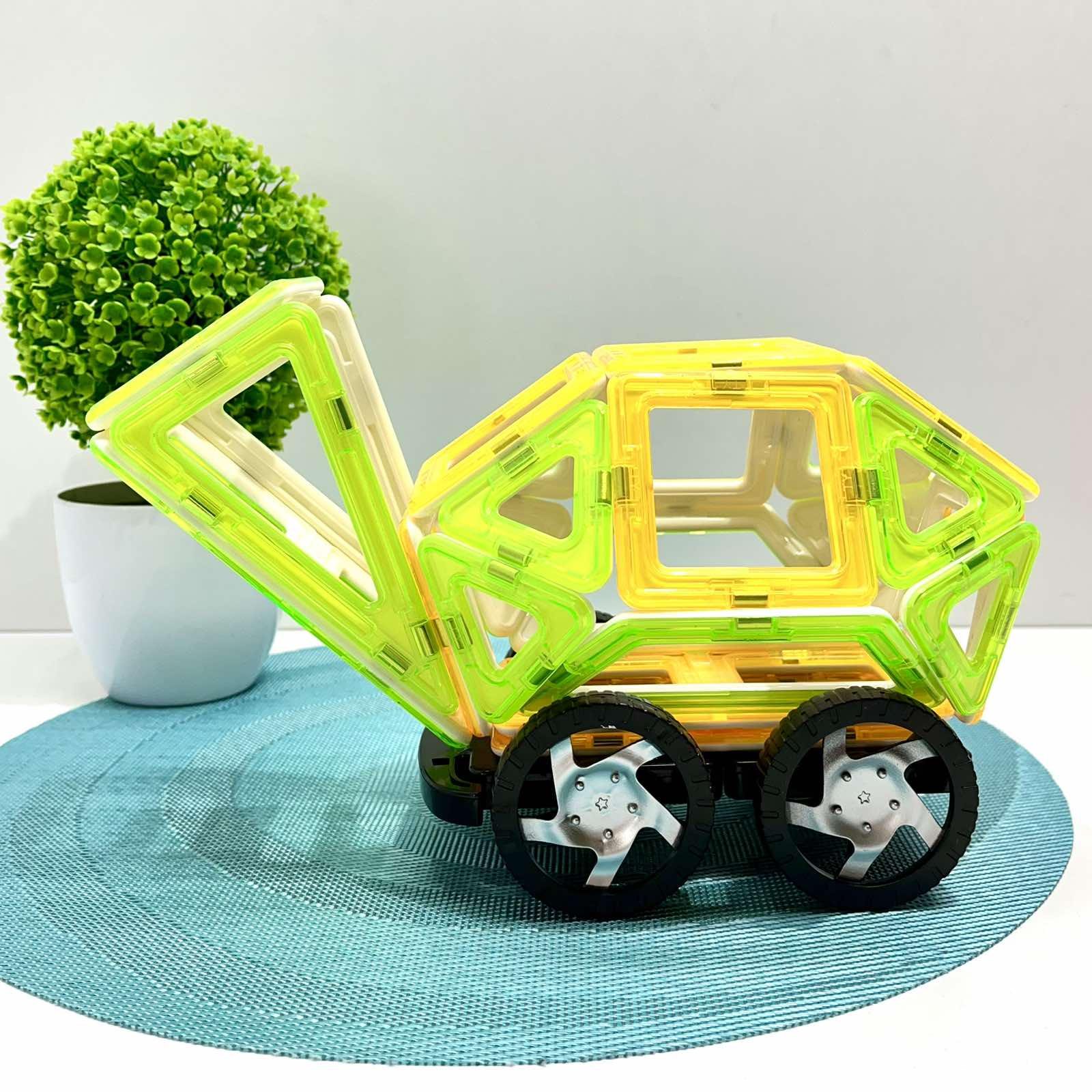 Конструктор магнітний Limo Toy Транспорт 57 дет. Зелено-жовтий (KB 1014) - фото 3 Конструктор магнітний Limo Toy Транспорт 57 дет. Зелено-жовтий (KB 1014) - фото 3