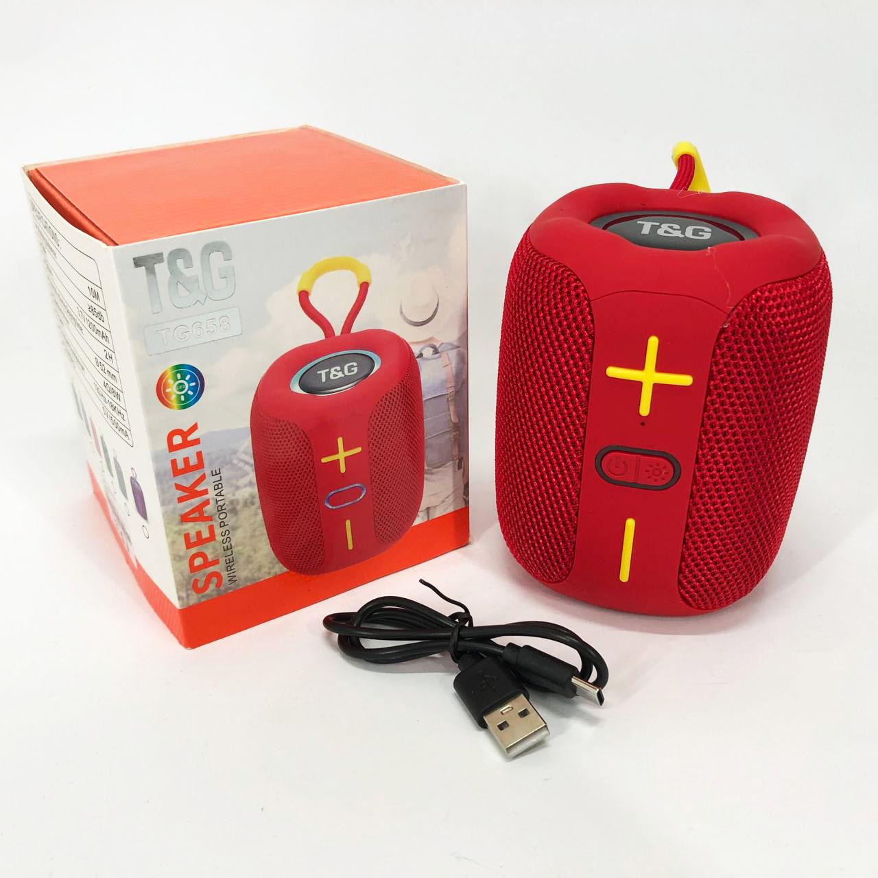 Колонка портативна з RGB підсвічуванням TG658 8W Червоний - фото 16