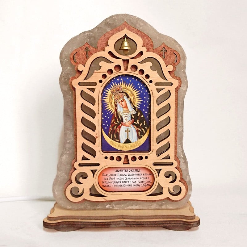 Соляная лампа Икона большая Остробрамская красного подсвечивания (20008) Соляная лампа Икона большая Остробрамская красного подсвечивания (20008)