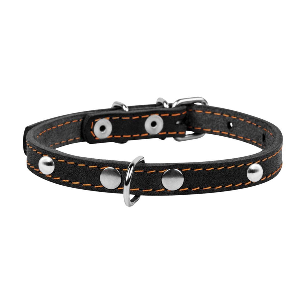 Ошейник Collar одинарный с украшениями 12 мм х 24-32 см Черный (00231 Col)