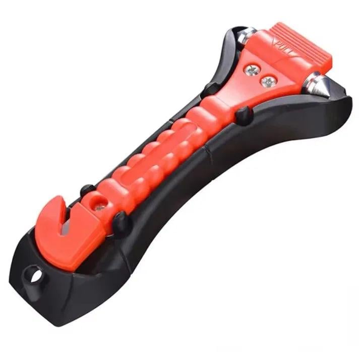 Молоток автомобільний рятувальний 2в1 з лезом для розрізання ременя аварійний Червоний Молоток автомобільний рятувальний 2в1 з лезом для розрізання ременя аварійний Червоний