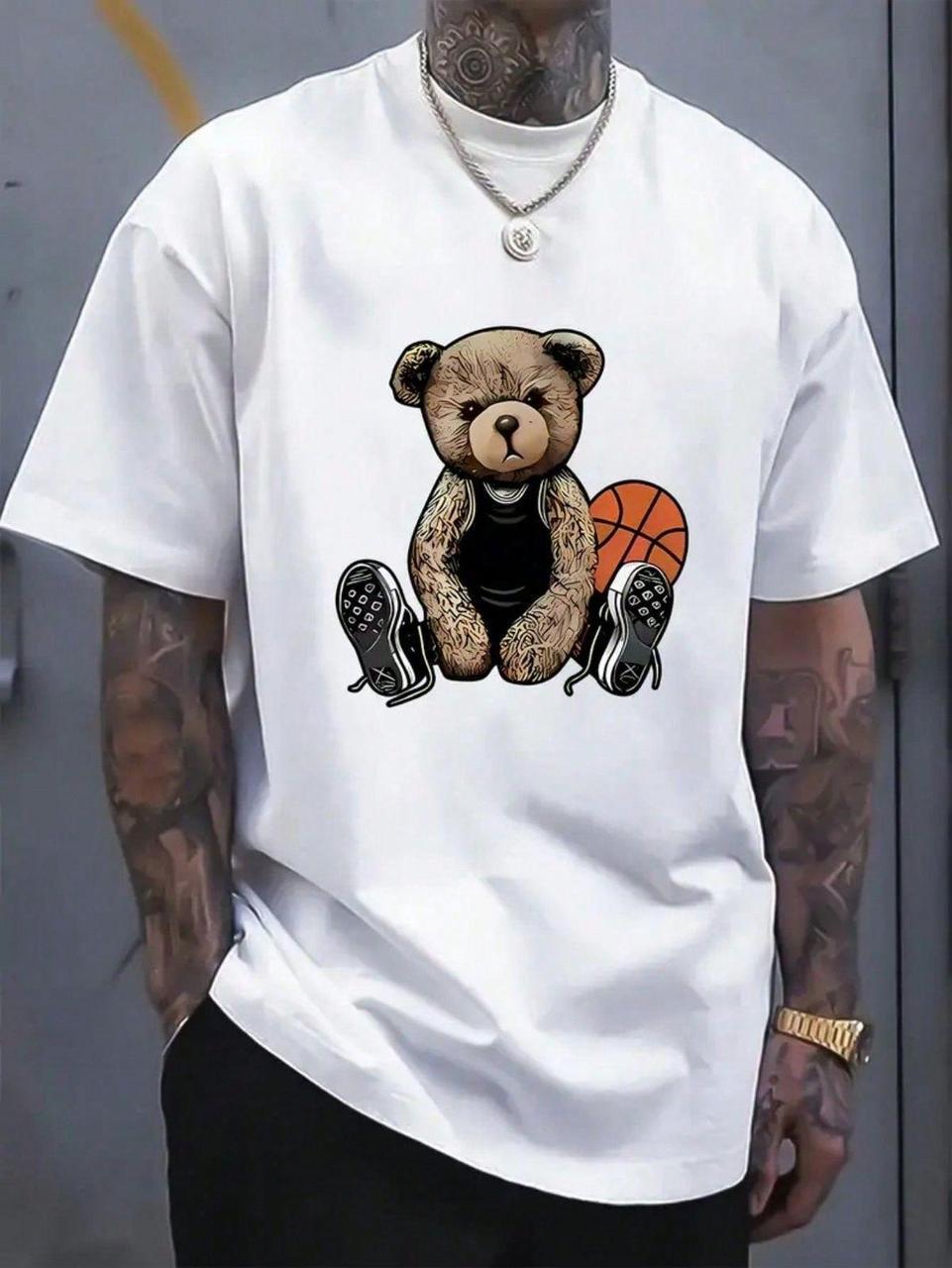 Футболка мужская с принтом Pin-000-718 повседневная XL Белый (2664093726)