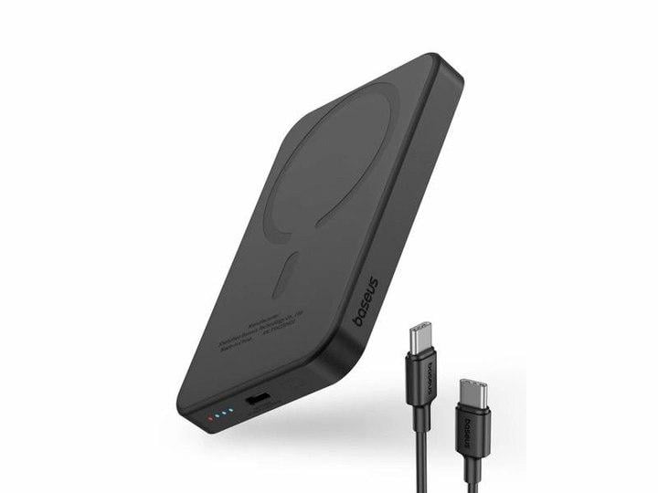 Повербанк BASEUS Magnetic 5000 mAh 20 W з бездротовою зарядкою Qi 15 W Black (P10022107113-00) - фото 2