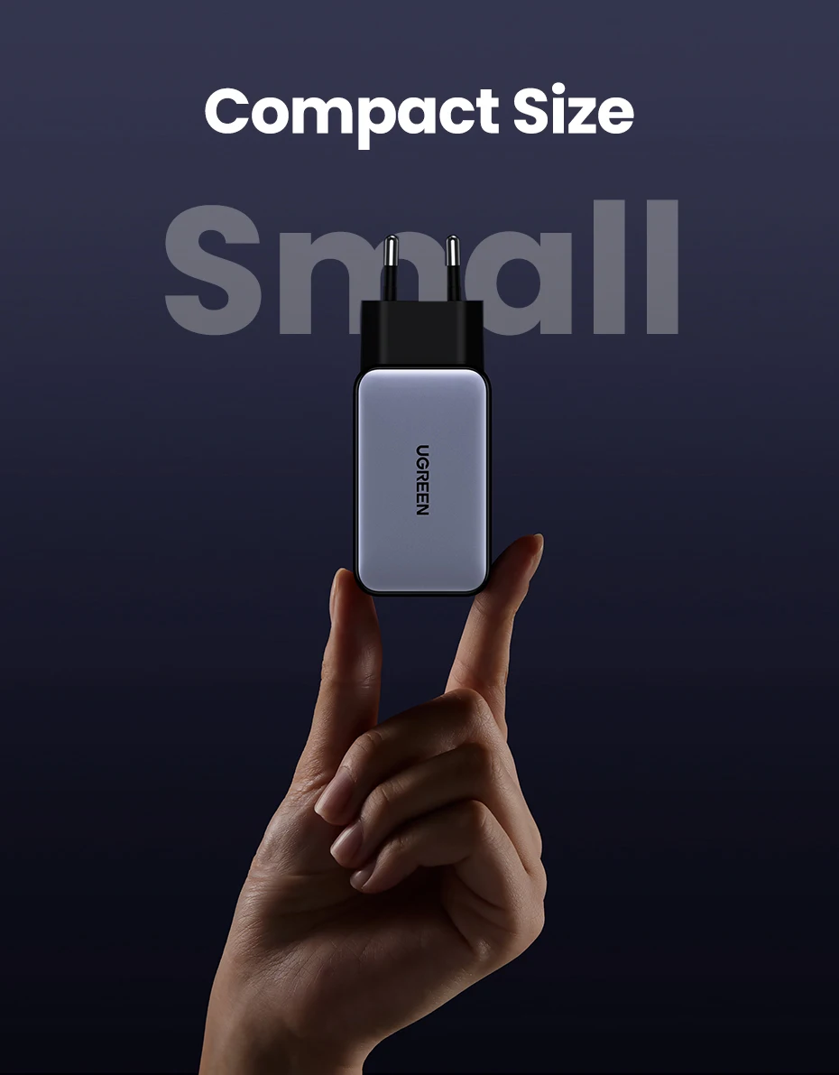 Зарядное устройство UGREEN X556 65W GaN Fast Charger 3-Port USB-C (2000194) - фото 8